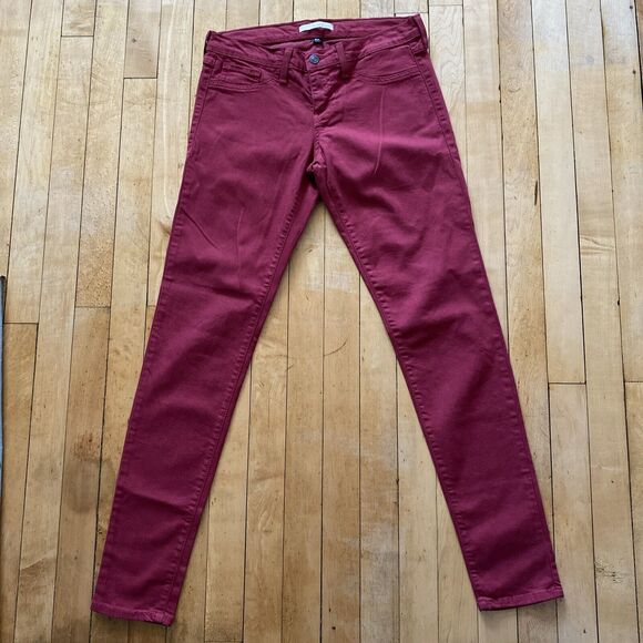 Flying Monkey Women’s 27 Stretch Skinny Jegging Jeans Burgundy - Picture 6 of 12